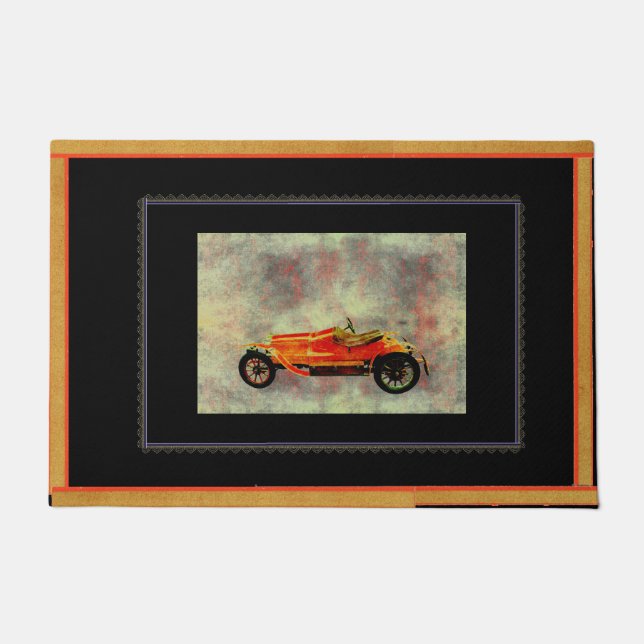 Vintager Red Car Door Mat Fußmatte (Vorderseite)