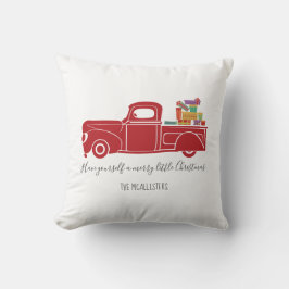 Vintager Red Christmas Truck Kissen