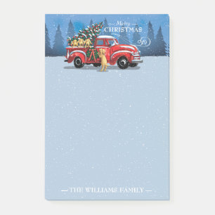 Vintager Red LKW mit Hunden 4x6 Post-it Klebezettel