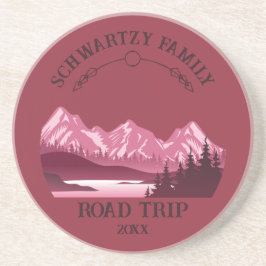 Vintager Red Mountain Lake Sunset Getränkeuntersetzer