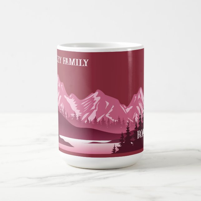 Vintager Red Mountain Lake Sunset Kaffeetasse (Mittel)
