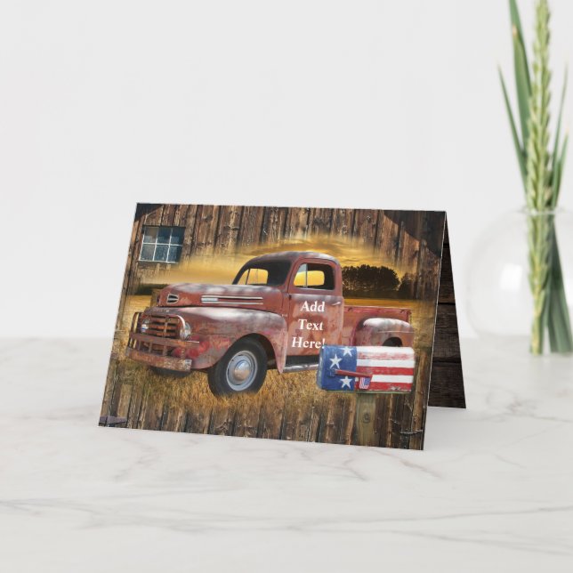Vintager Red Truck Dankeschön Karte (Vorderseite)