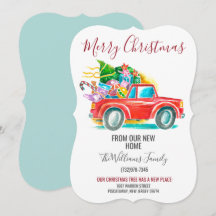 Vintager Red Truck Frohe Weihnachtsbaumbewegung