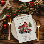 Vintager Red Truck Rustic Party Einladung<br><div class="desc">Vintager Red Truck Rustic Party Einladung - Mit unserer Vintagen Red Truck Rustic Familie Weihnachten Party Einladung sind Sie zu einem herzlichen Feiertag eingeladen. Stellen Sie sich eine bezaubernde Landschaft vor: eine gemütliche, verwitterte rote Scheune, stehend stolz vor dem Hintergrund eines knusprigen Winterhimmels. Neben dem Weihnachtsbaum steht ein perfekt getrimmter...</div>
