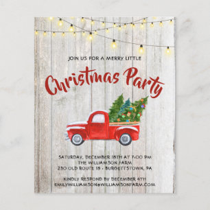 Vintager Red Truck Rustikales Weihnachtsfest Party Flyer
