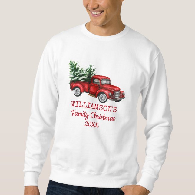 Vintager Red Truck Sweatshirt (Vorderseite)
