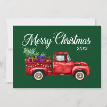 Vintager Red Truck Tree Geschenke Frohe Weihnachte