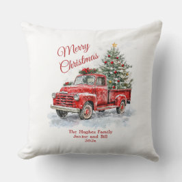 Vintager Red Truck Weihnachten Kissen