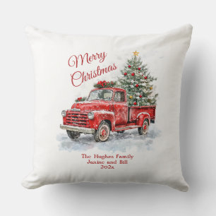 Vintager Red Truck Weihnachten Kissen