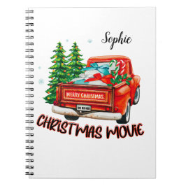Vintager Red Truck Weihnachtsfilm Notizblock
