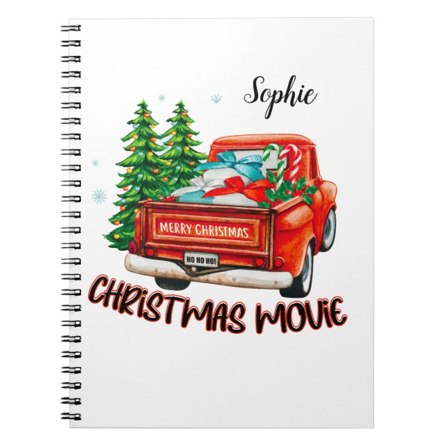 Vintager Red Truck Weihnachtsfilm Notizblock (Vorderseite)