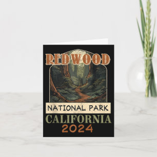 Vintager Redwood Nationalpark California Karte