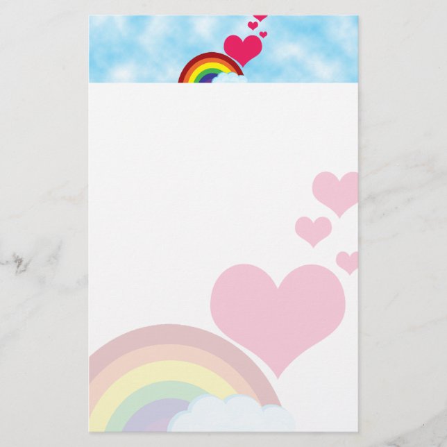Vintager Regenbogen Briefpapier (Vorderseite)