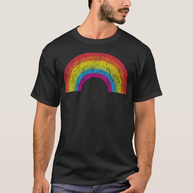 Vintager Regenbogen T-Shirt (Vorderseite)