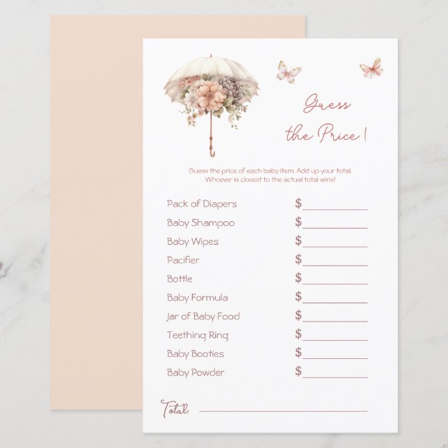 Vintager Regenschirm Pink Babydusche Preis Rate (Vorne/Hinten)