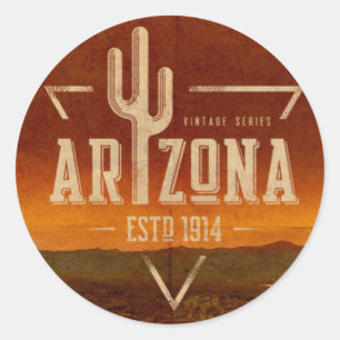 Vintager Reiseaufkleber von Arizona Runder Aufkleber