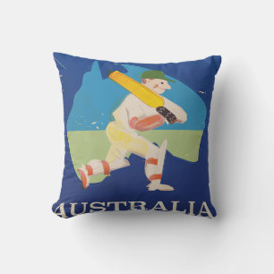 Vintager Reisedruck Australien-Grille Kissen