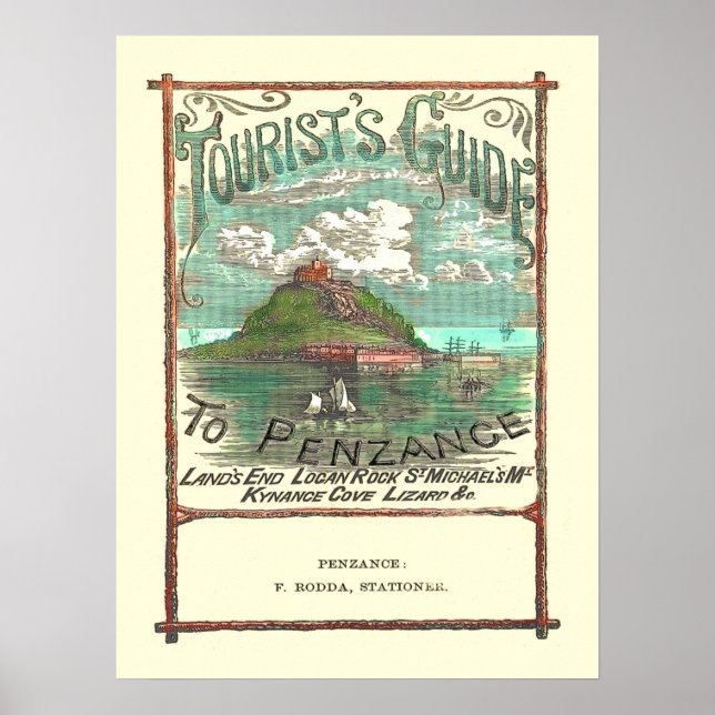 Vintager Reiseführer für Penzance Poster (Vorne)