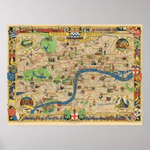 Vintager Reiseführer von London Poster
