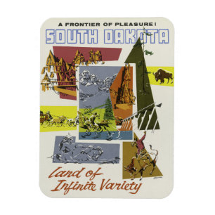 Vintager Reisemagnet South Dakota USA Magnet