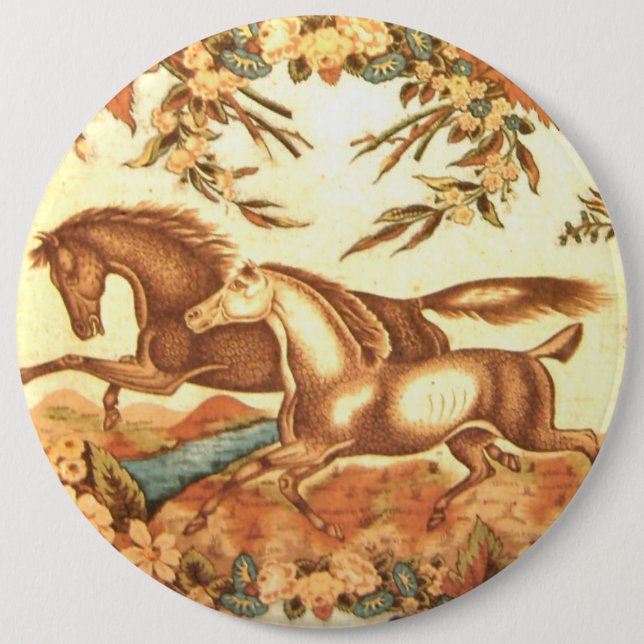 Vintager Reiterpferdeknopf Button (Vorderseite)