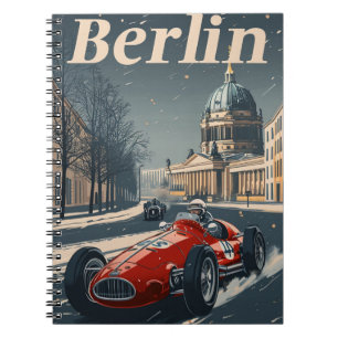 Vintager Rennwagen im Schnee Berlin Notizblock