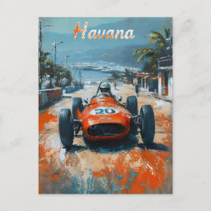 Vintager Rennwagen in Havanna Postkarte