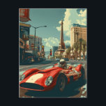 Vintager Rennwagen in Las Vegas Postkarte<br><div class="desc">"Mit unserer Vintagen Racing Car Postkarte erleben Sie den faszinierenden Geist des Las Vegas Strips. Diese nostalgische Karte verfügt über ein klassisches Rennauto vor dem zauberhaften Hintergrund der Stadt, die nie schläft. Die lebhaften Lichter von Las Vegas beleuchten die Szene und verleihen dem Vintagen Charme eine Touch Glamour. Schicken Sie...</div>