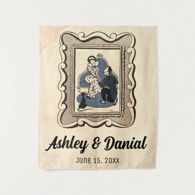 Vintager Retro Altromantikvorschlag Rustikale Hoch Wandteppich (Vorderseite)