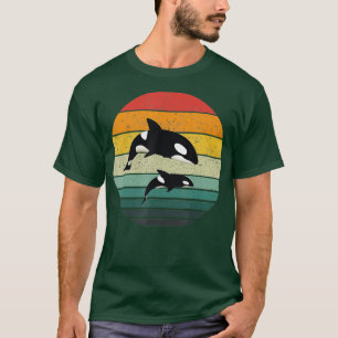 Vintager Retro Art Killer Whale T-Shirt