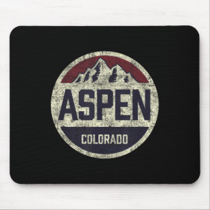 Vintager Retro Aspen Colorado Bergbahn Skipass Mousepad