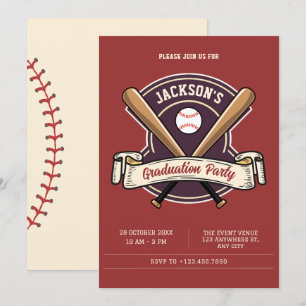 Vintager Retro-Baseball-Abschluss Einladung
