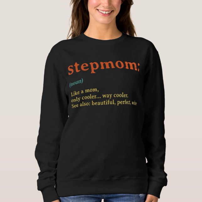 Vintager Retro Beste Stepmutter je Definition Funn Sweatshirt (Vorderseite)