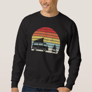 Vintager Retro Camper Van Bus Vanlife Campfire Sweatshirt