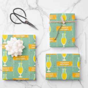 Vintager Retro-Cocktail im Sommer Geschenkpapier Set