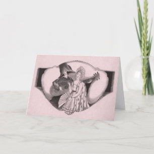Vintager Retro-Deko der 20er Jahre Flamenco Valent Feiertagskarte