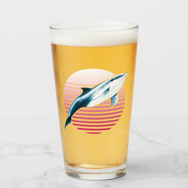 Vintager Retro-Dolphin Glas (Vorne (Gefüllt))