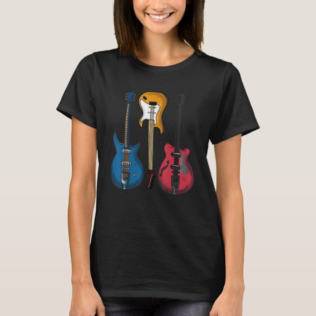 Vintager Retro Electric Guitar Classic Musiker T-Shirt (Vorderseite)