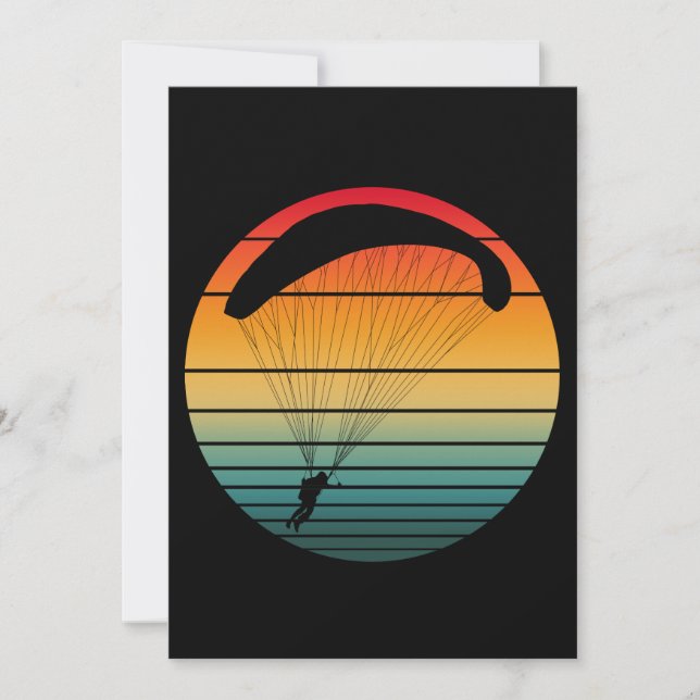 Vintager Retro-Fallschirm Einladung (Vorderseite)
