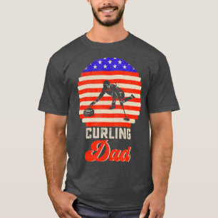 Vintager Retro-Flag-Proud-Curling-Vater T-Shirt