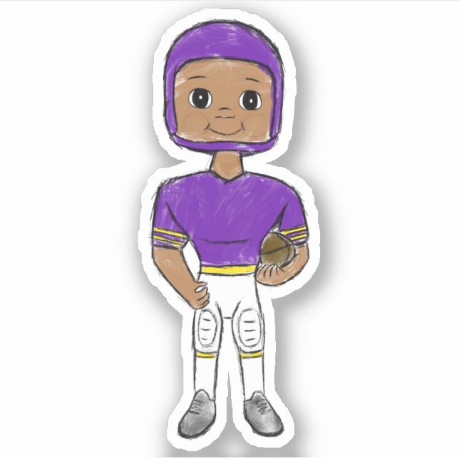 Vintager Retro-Fußballspieler lila Aufkleber (Vorderseite)