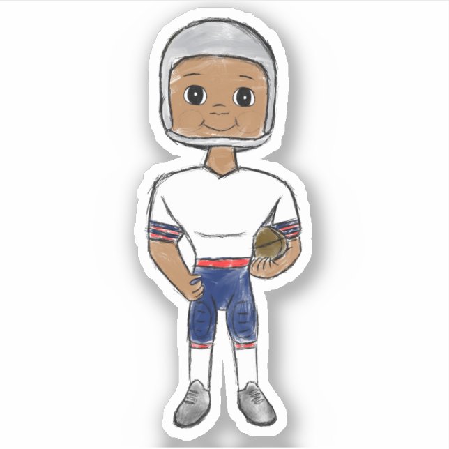 Vintager Retro-Fußballspieler Rot-Grau Aufkleber (Vorderseite)