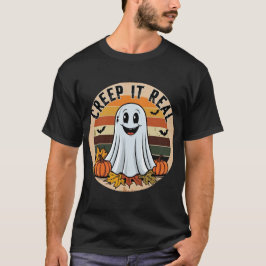 Vintager Retro Halloween Ghost "Creep It Real" ! T-Shirt