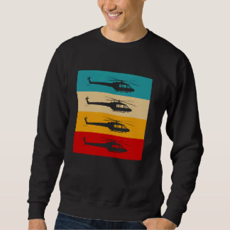 Vintager Retro-Hubschrauberpilot präsentiert Funny Sweatshirt
