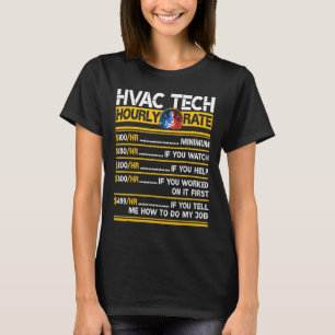 Vintager Retro HVAC Techniker Stundenplaningenieur T-Shirt