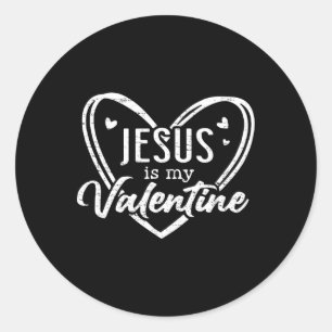 Vintager Retro Jesus ist mein Valentinertal Christ Runder Aufkleber