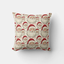 Vintager Retro lächelnd Santa Face Kissen