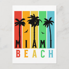 Vintager Retro Miami Strand Postkarte