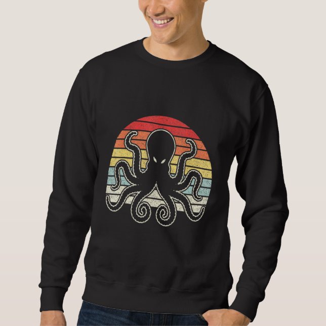 Vintager Retro Octopus Kraken Sweatshirt (Vorderseite)