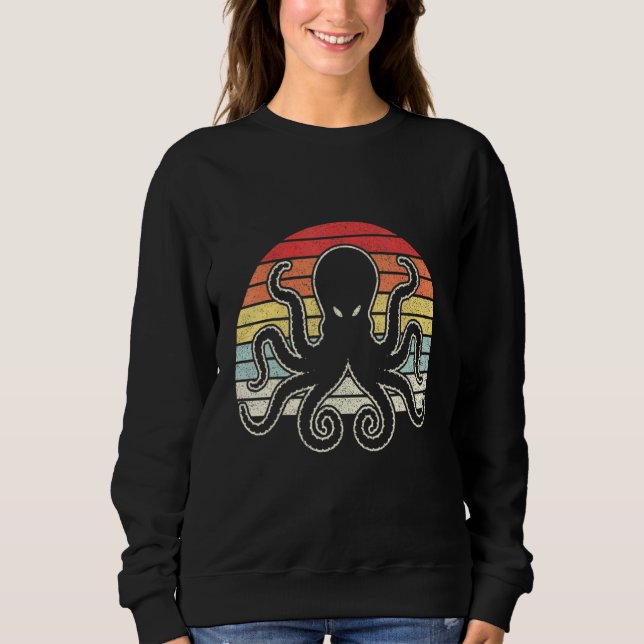 Vintager Retro Octopus Kraken Sweatshirt (Vorderseite)